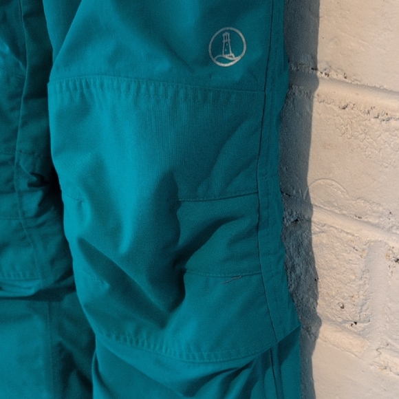 Lands End Squall Grow-A-Longs Teal Snow Bib Overalls - Picture 5 of 13